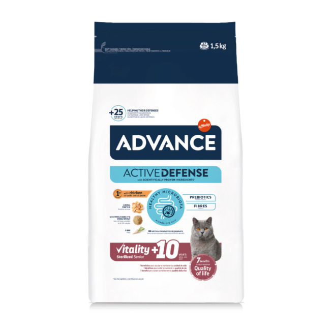Advance Vitality +10 Tavuklu Kısırlaştırılmış Yaşlı Kedi Maması 1,5kg