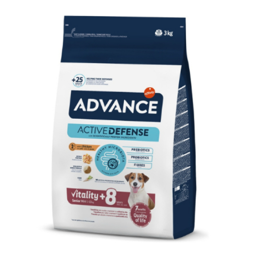 Advance Mini Senior Vitality +8 Tavuklu Küçük Irk Yaşlı Köpek Maması 3 kg
