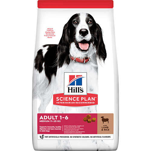Hills Adult Kuzulu ve Pirinçli Orta Irk Yetişkin Köpek Maması 14 Kg