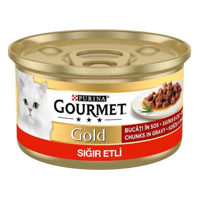 Gourmet Gold Soslu Parça Sığır Etli Kedi Konservesi 85 gr