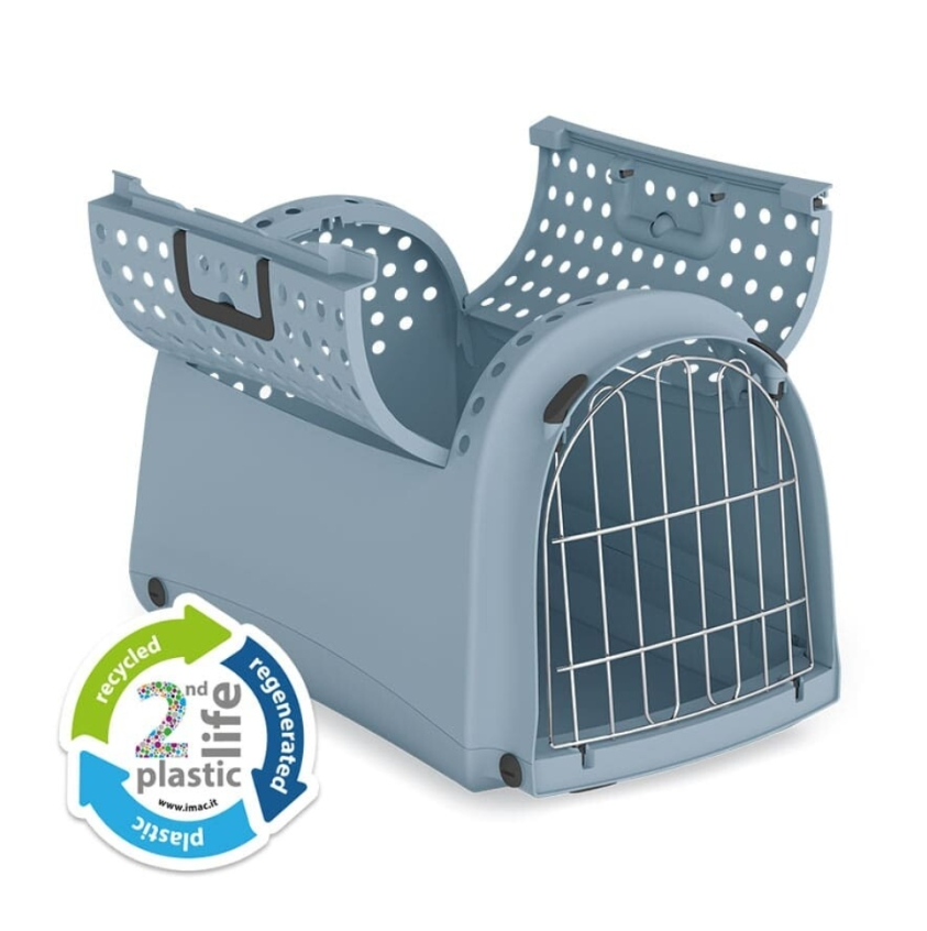 IMAC Linus Cabrio 2nd Life Üstü Açılır Kedi ve Küçük Irk Köpek Taşıma Çantası 52,5x32x34,5cm (Mavi)