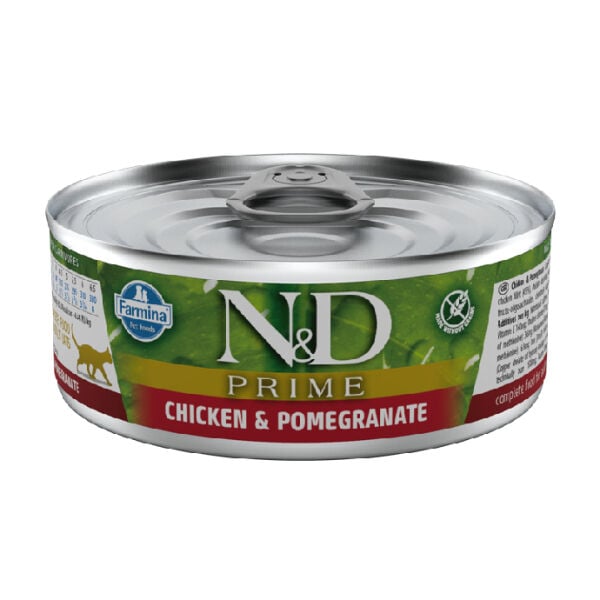 N&D 2055 Prime Tavuklu ve Narlı Tahılsız Yetişkin Kedi Konservesi 70 gr