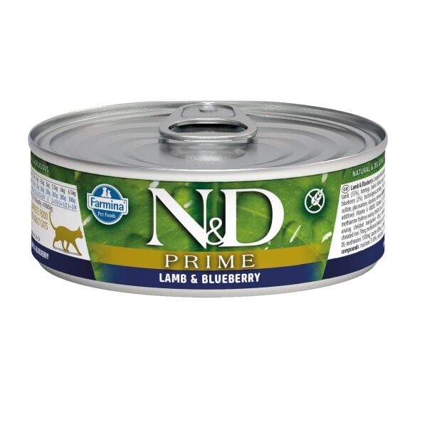 N&D 2062 Prime Kuzulu ve Yaban Mersinli Tahılsız Yetişkin Kedi Konservesi 70 gr