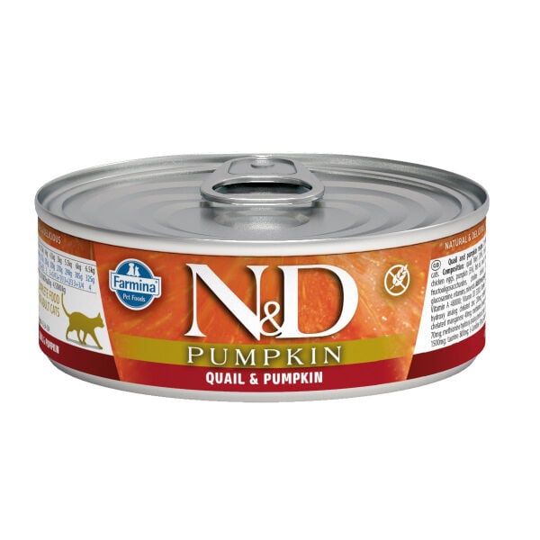 N&D 2116 Pumpkin Bal Kabaklı ve Bıldırcınlı Tahılsız Yetişkin Kedi Konservesi 70 gr
