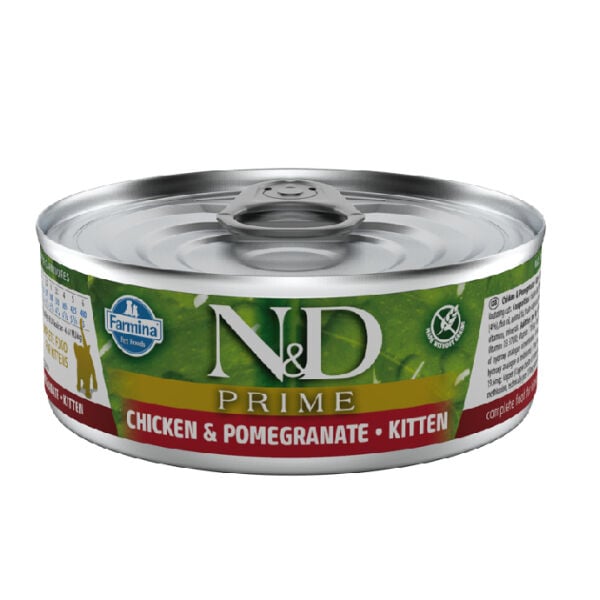 N&D 2901Prime Tavuklu ve Narlı Tahılsız Yavru Kedi Konservesi 70 gr