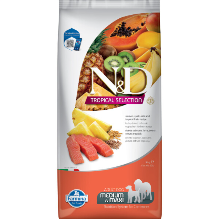 N&D Tropical Selection Medium&Large Somonlu Orta ve Büyük Irk Yetişkin Köpek Maması 10 kg