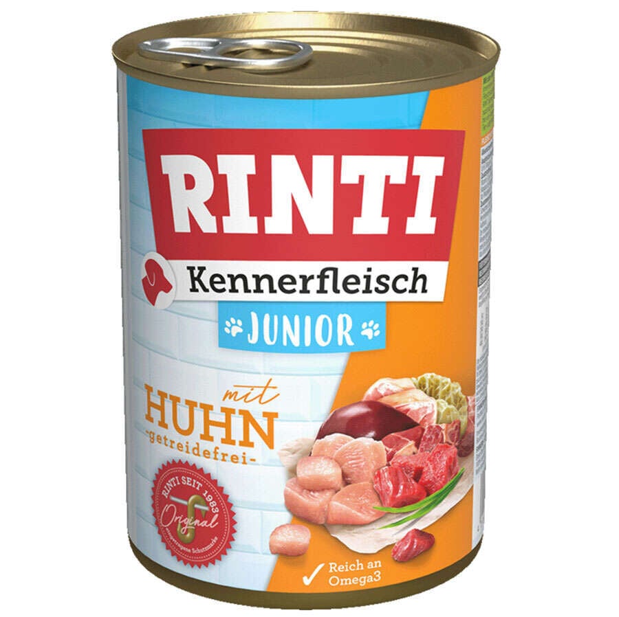 Rinti Junior Huhn Tavuk Etli Yavru Köpek Konservesi 400 Gr
