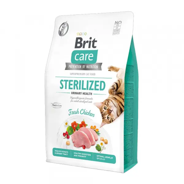 Brit Care Sterilized Üriner Sistem Sağlığı için Tahılsız Kısırlaştırılmış Kedi Maması 2 kg