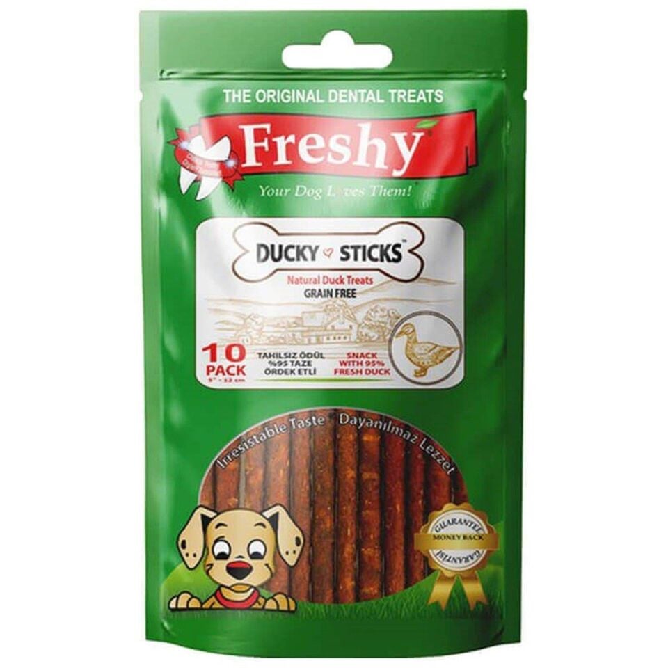 Freshy Ducky Sticks Ördekli Tahılsız Köpek Ödülü 100 Gr 10 Adet