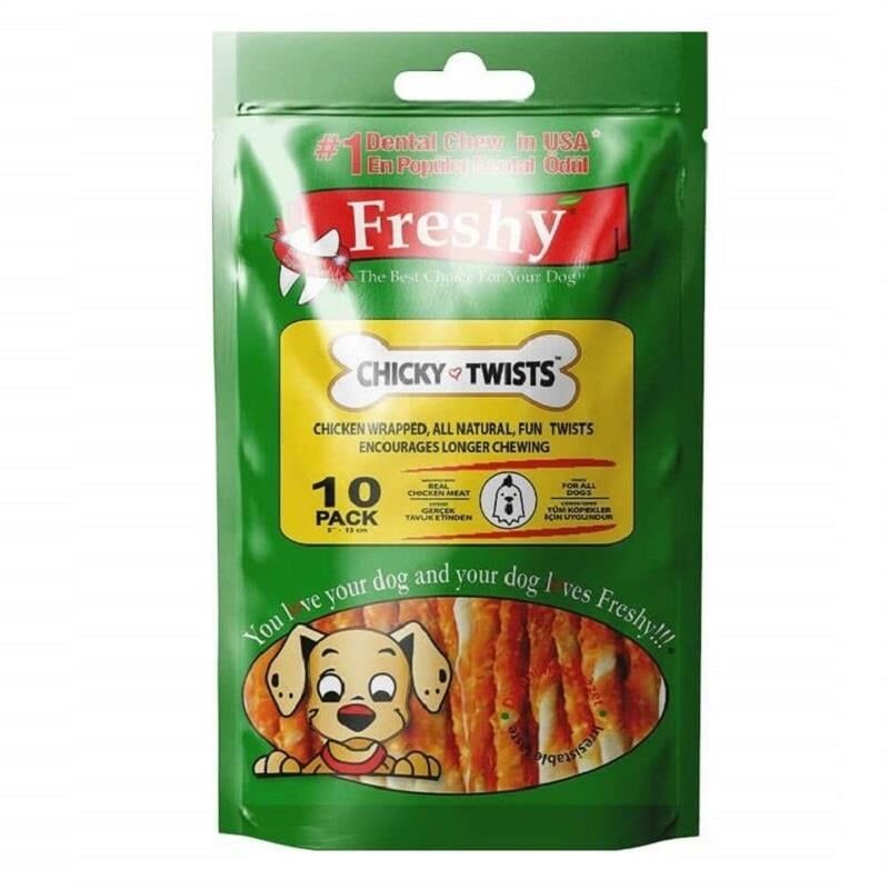 Freshy Tavuk Kaplı Burgu Çubuklar 13 Cm 10 Adet