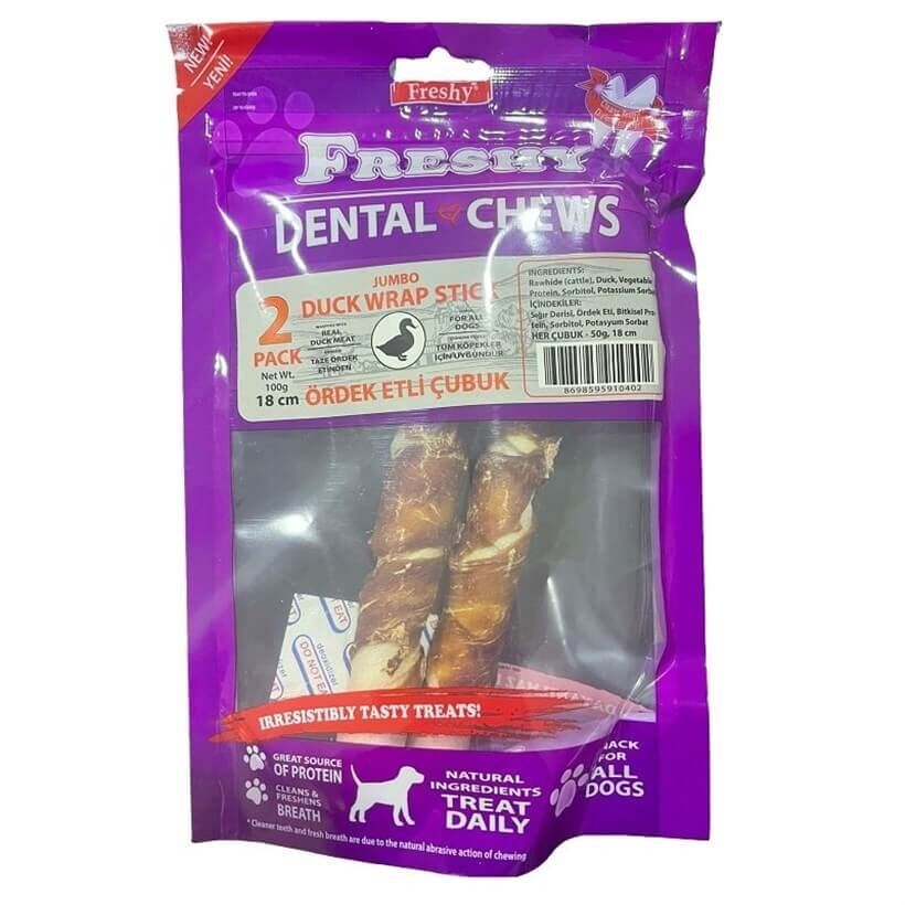 Freshy Jumbo Duck Wrap Stick Köpek Ödül Kemiği 2 Adet 100 Gr 18 Cm