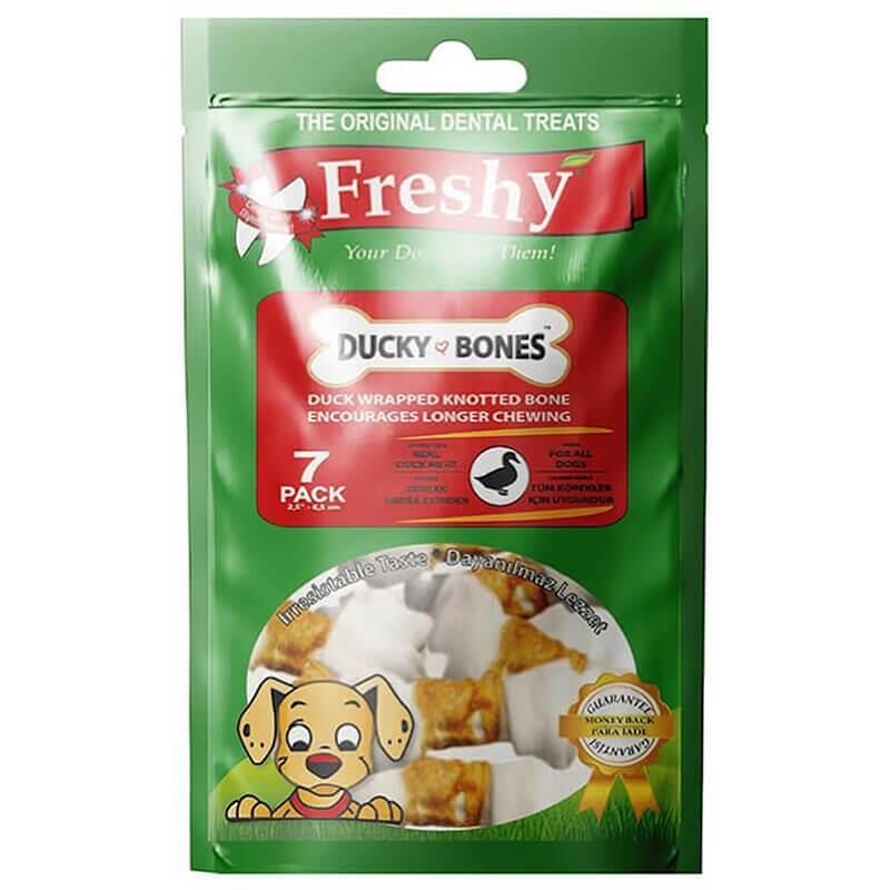 Freshy Ördek Kaplı Düğüm Kemikler 6.5 Cm 7 Adet