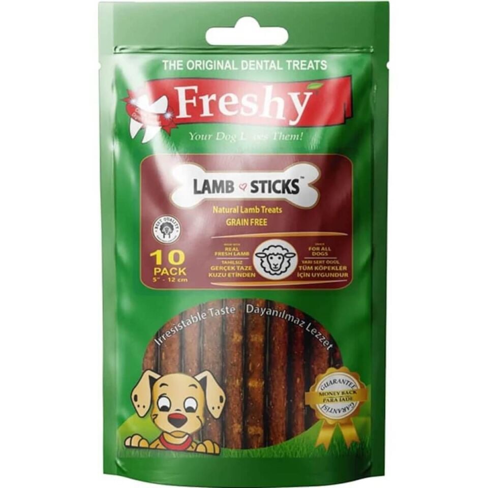 Freshy Lamb Sticks Tahılsız Kuzulu Çubuk Köpek Ödülü 100 Gr 10 Adet