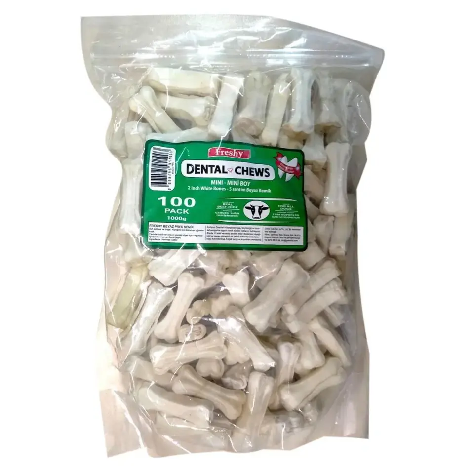 Freshy Beyaz Dental Kemik 5 cm 100 Adet