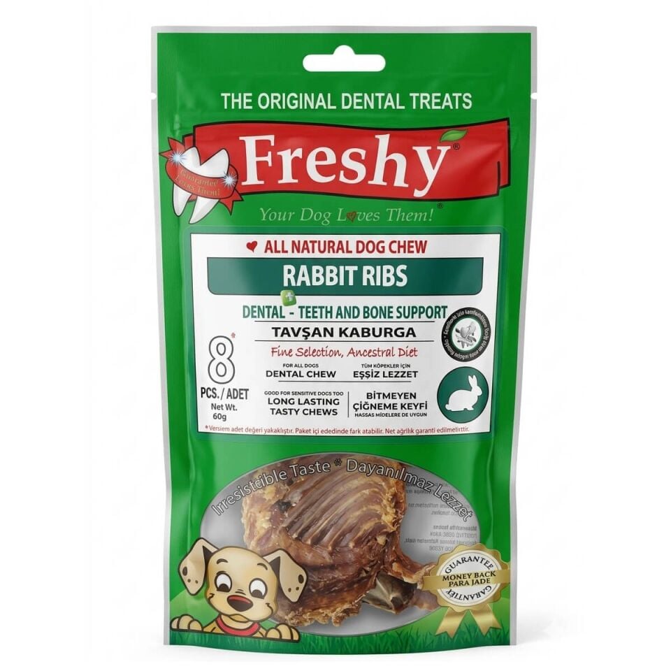 Freshy Çıtır Tavşan Kaburgası Köpek Ödülü 60 Gr
