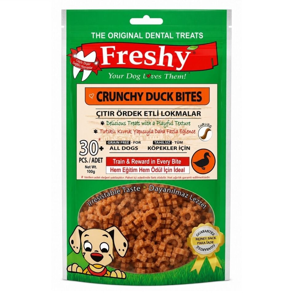 Freshy Çıtır Ördek Lokmaları Köpek Ödülü 30 Adet