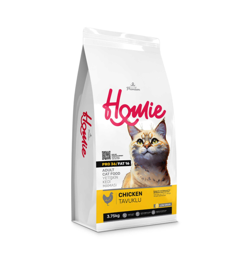 Homie Düşük Tahıllı Kuzulu ve Pirinçli Yetişkin Kedi Maması 3,75 Kg / 12 Kg