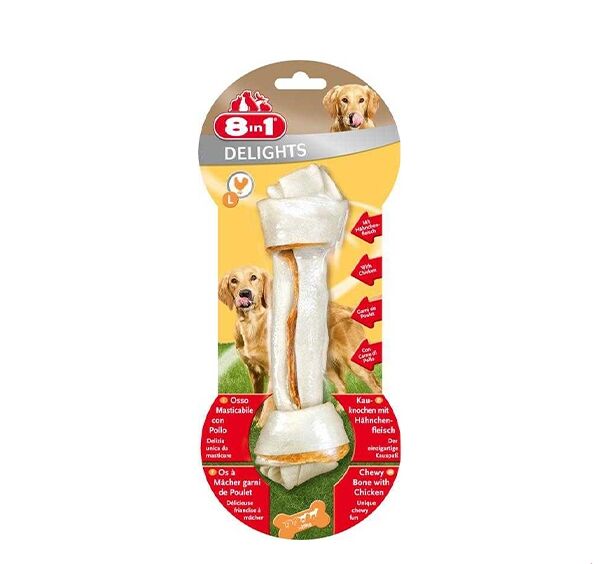 8in1 Delights Bones Tavuklu Düğümlü Tartar Önleyici Köpek Ağız Bakım Kemiği 85gr