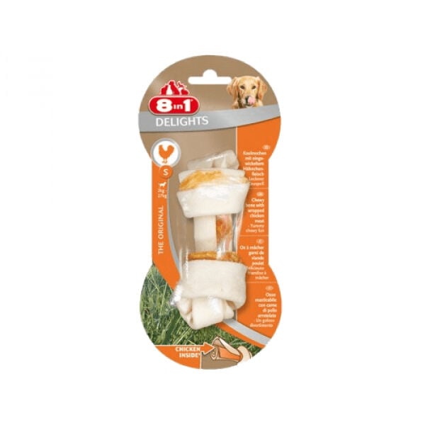 8in1 Delights Bones Tavuklu Düğümlü Tartar Önleyici Köpek Ağız Bakım Kemiği 35 gr 10 cm [S]