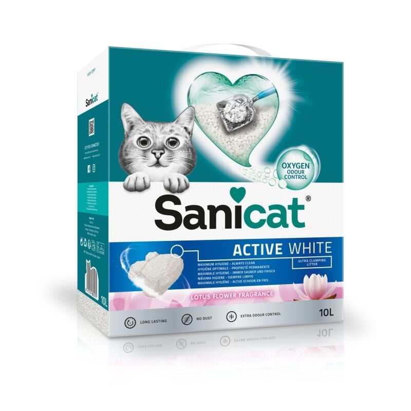 SaniCat Active White Lotus Ultra Topaklanan Kedi Kumu 10 Lt